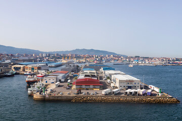 Fototapeta na wymiar View of the port in Vigo, Spain