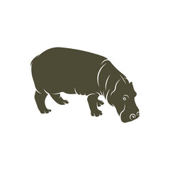 Hippopotamus vector illustration design. Hippopotamus logo design Template.