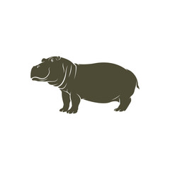 Hippopotamus vector illustration design. Hippopotamus logo design Template.