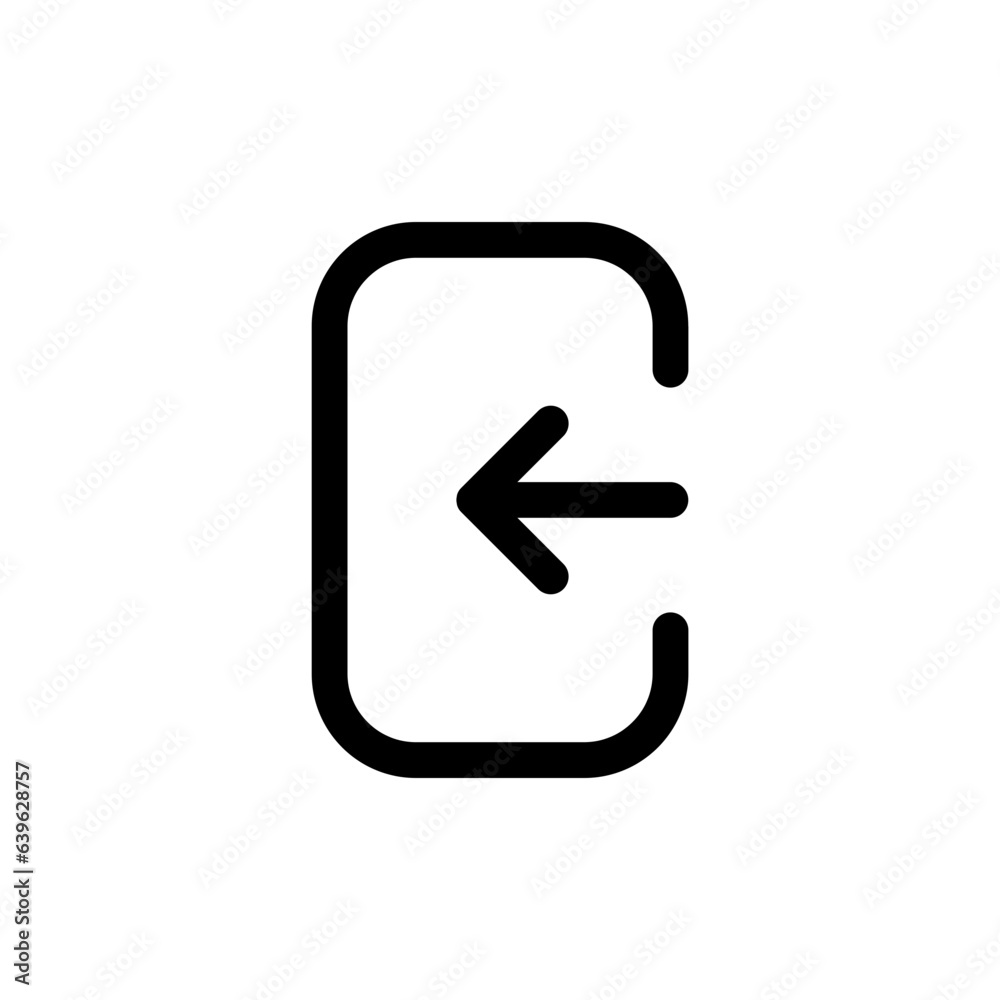 Poster arrow Login account icon - Enter symbol, log in icon button - arrow and door icon entry symbols in filled, thin line, outline and stroke style for apps and website