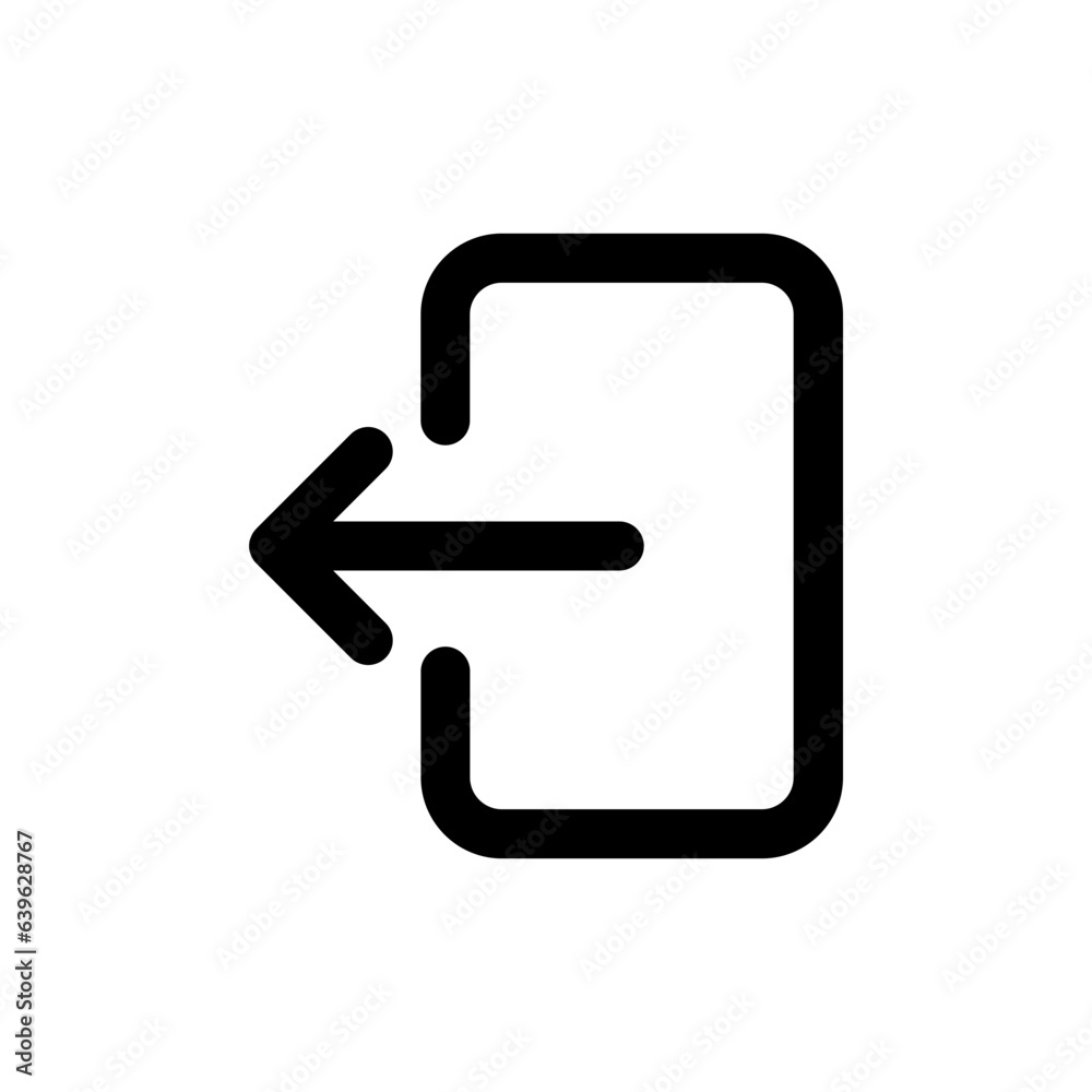 Poster arrow Logout account icon - Enter symbol, log out icon button - arrow and door icon entry symbols in filled, thin line, outline and stroke style for apps and website	
