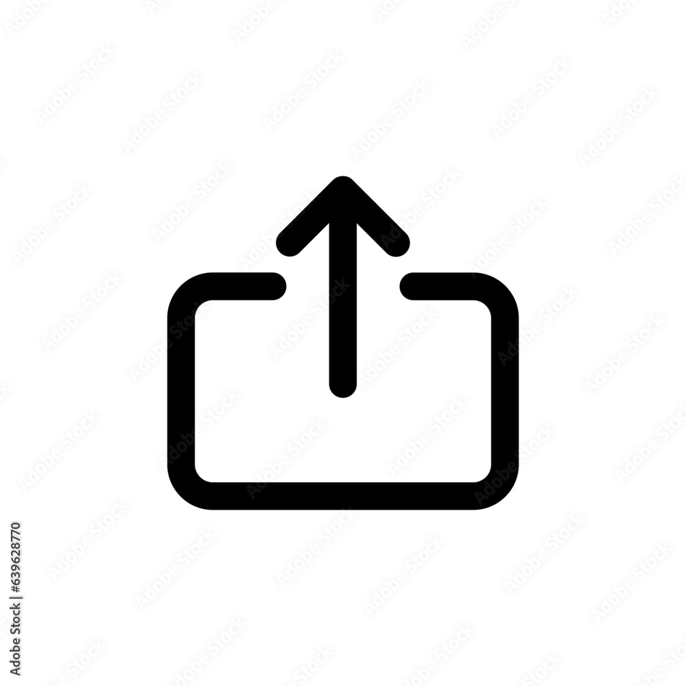 Poster upload icon symbol swipe up icon button. Scroll arrow up icon sign - uploading file icon button, send, export icons	
