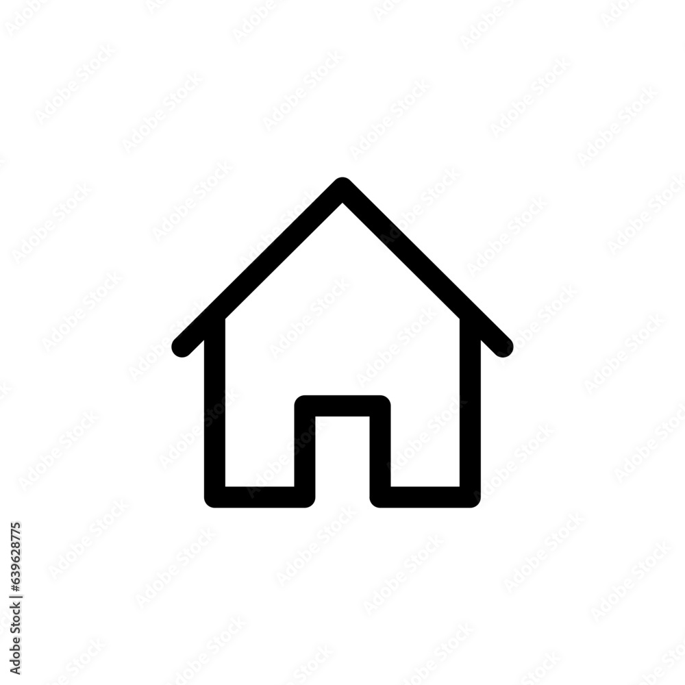 Poster Web home icon for apps and websites, House icon, Home sign in circle or Main page icon in thin line, outline and stroke style for apps and website