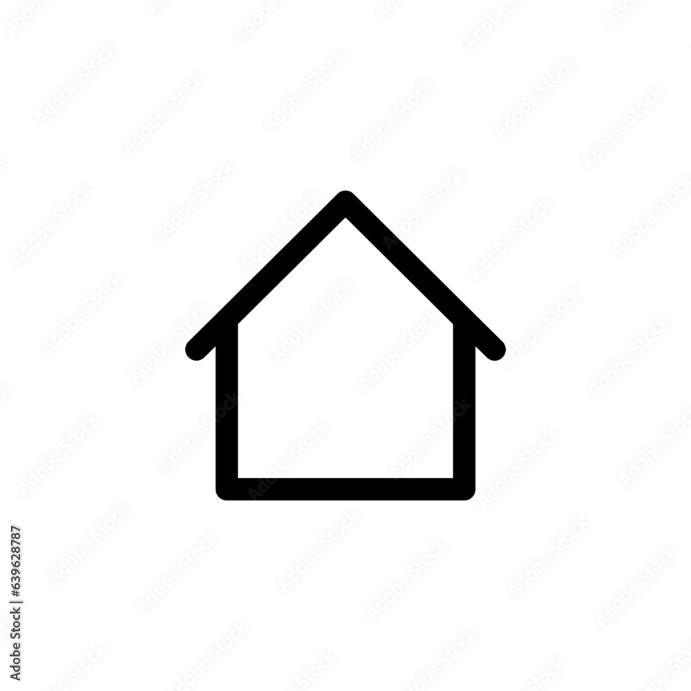 Poster Web home icon for apps and websites, House icon, Home sign in circle or Main page icon in thin line, outline and stroke style for apps and website