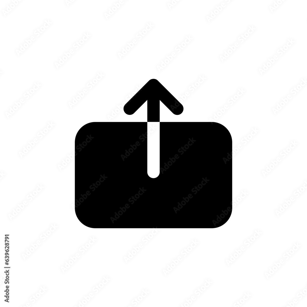 Aufkleber upload icon symbol swipe up icon button. Scroll arrow up icon sign - uploading file icon button, send, export icons	
