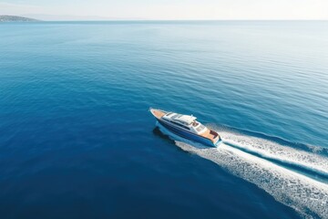 aerial view of beautiful yacht in blue sea, AI Generated