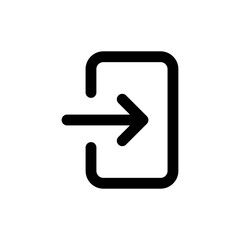 arrow Login account icon - Enter symbol, log in icon button - arrow and door icon entry symbols in filled, thin line, outline and stroke style for apps and website