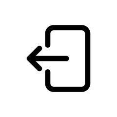 arrow Logout account icon - Enter symbol, log out icon button - arrow and door icon entry symbols in filled, thin line, outline and stroke style for apps and website	

