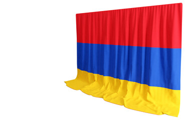 Armenian Flag Curtain in 3D Rendering Armenian Identity Revealed