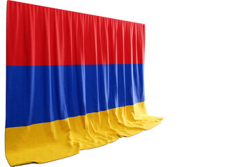 Armenian Flag Curtain in 3D Rendering Armenian Identity Revealed
