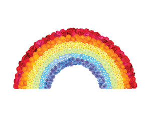 Flower rainbow illustration - isolated vector graphic