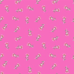 Creative flower stylized seamless pattern. Hand drawn botanical illustration. Abstract floral wallpaper.