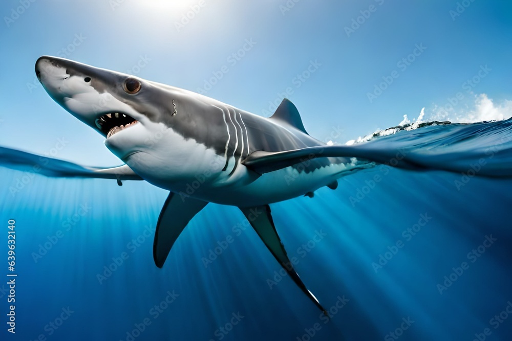 Wall mural great shark