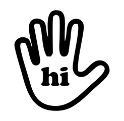 The hi icon Greet and Hello icon symbol. vector.