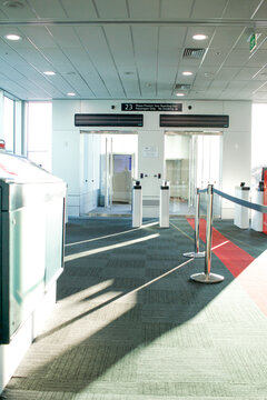 Gate in airport terminal