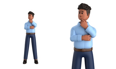 3d black businessman executive pose wearing suit standing with blank screen laptop isolated on white background, 3d rendering