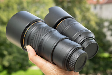 Choice of a telephoto lens. Fixed focal prime telephoto lens.