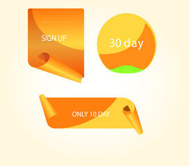 set of colorful stickers