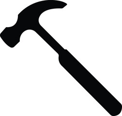 black Hammer icon template black color editable. Hammer symbol Flat sign isolated on white background. Simple vector for graphic and web design.