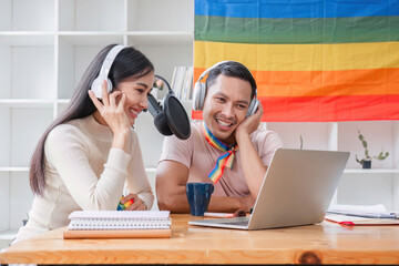 Podcaster Ideas Podcaster is interviewing guests about gender equality and LGBT advocacy at home...