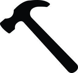 black Hammer icon template black color editable. Hammer symbol Flat sign isolated on white background. Simple vector for graphic and web design.