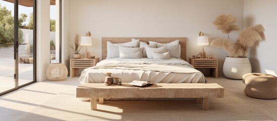 contemporary home interior design concept wooden and natural material design warm and comfort daylight interior ideas background