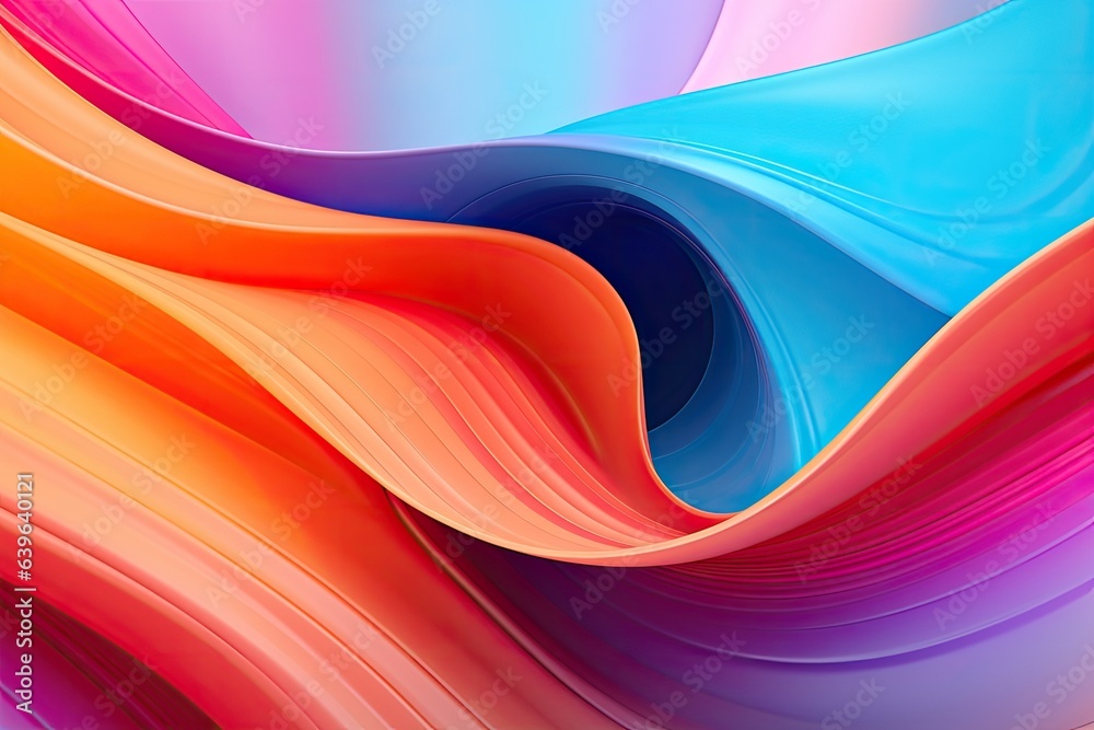 Poster abstract colorful background with smooth lines in it. 3d rendering, abstract background. colorful tw