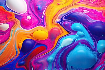 abstract background of oil paint in the form of waves and bubbles, Abstract colorful background....