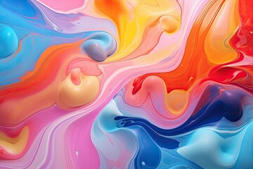 abstract background of colored spots of paint in the form of waves, Abstract colorful background. Liquid paint, AI Generated