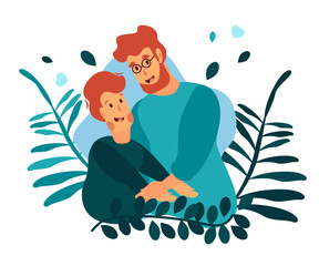 Vector Illustration of happy family