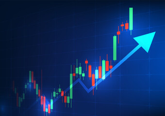 Stock chart technology It is a graph technology that shows the value of a company in the stock market. Let investors pay attention It is a red-green candlestick with an arrow pointing up.