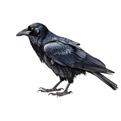 Grand Corbeau - Corvus corax avec transparence, sans background