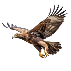 Obraz premium Aigle royal en vol (Aquila chrysaetos) avec transparence, sans background