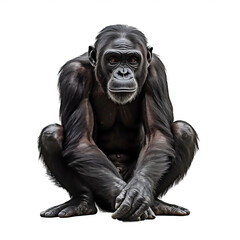 Fototapeta na wymiar Bonobo, primate avec transparence, singe sans background