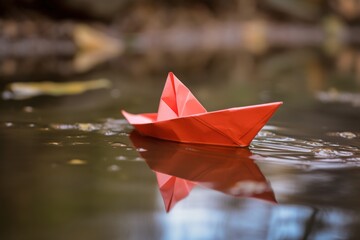 Paper boat on water