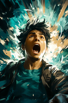 Abstract Art Anime Man