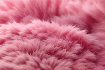 Pink fur texture top view. Pink sheepskin background. Fur pattern. Texture of pink shaggy fur