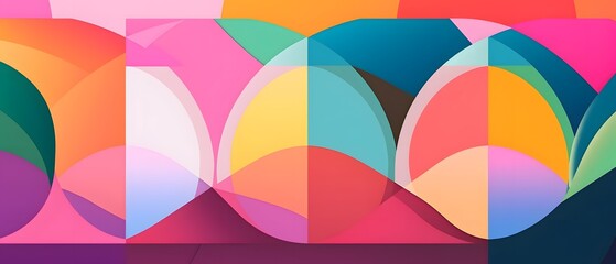 Obraz premium Geometry minimalistic artwork poster background, simple shape and figure. Abstract pattern design