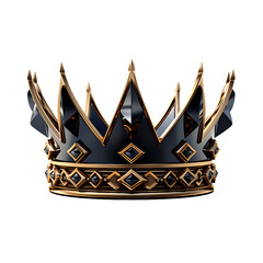 gold and black crown isolated on white