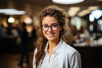 Caucasian Woman Pharmacist Backdrop Extremely Gorgeous Generative AI