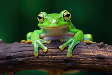 Naklejka premium A flying frog smiling