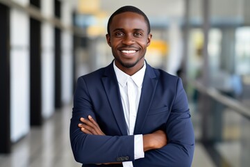 Fototapeta premium a black skin businessman smile negro tribe