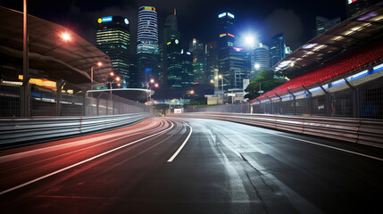 Speed car racing track city street circuit dramatic background