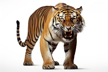 Obraz premium Fierce Royal Tiger isolated on white background