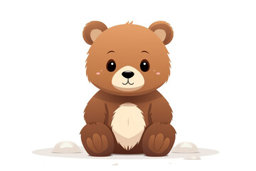 Obraz premium cute little bear isolated on white background