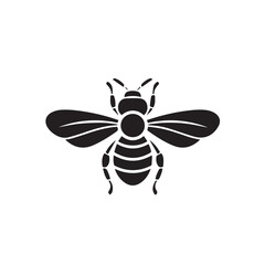 Bee  in cartoon, doodle style. 2d vector illustration in logo, icon style. Black and white AI Generative
