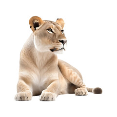 lioness lion isolated on transparent background