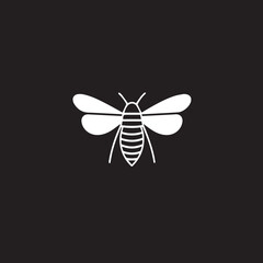 Bee  in cartoon, doodle style. 2d vector illustration in logo, icon style. Black and white AI Generative