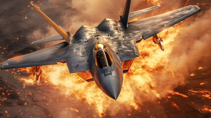 Attack Aircraft with Missiles in Modern Warfare Game Art AI Generated