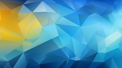 arrière plan graphique et géométrique fait de formes triangulaire, couleurs et nuance bleu, vert, jaune, illustration ia générative